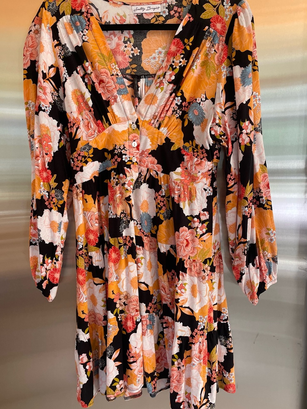 Floral Long Sleeve Dress ..fun and beachy Boho